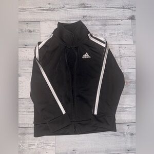 Adidas Kids' Black Track Jacket with White Stripes